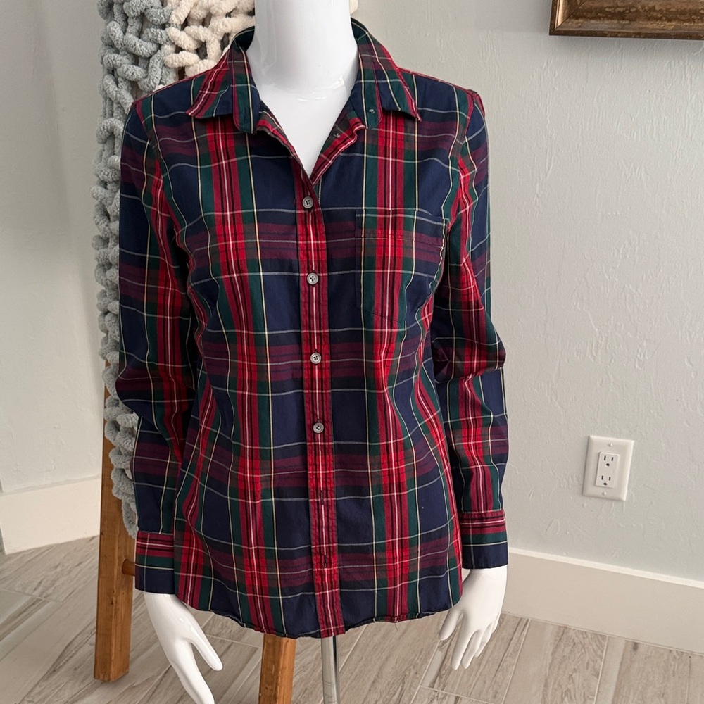 J Crew Plaid Button-Up Shirt S